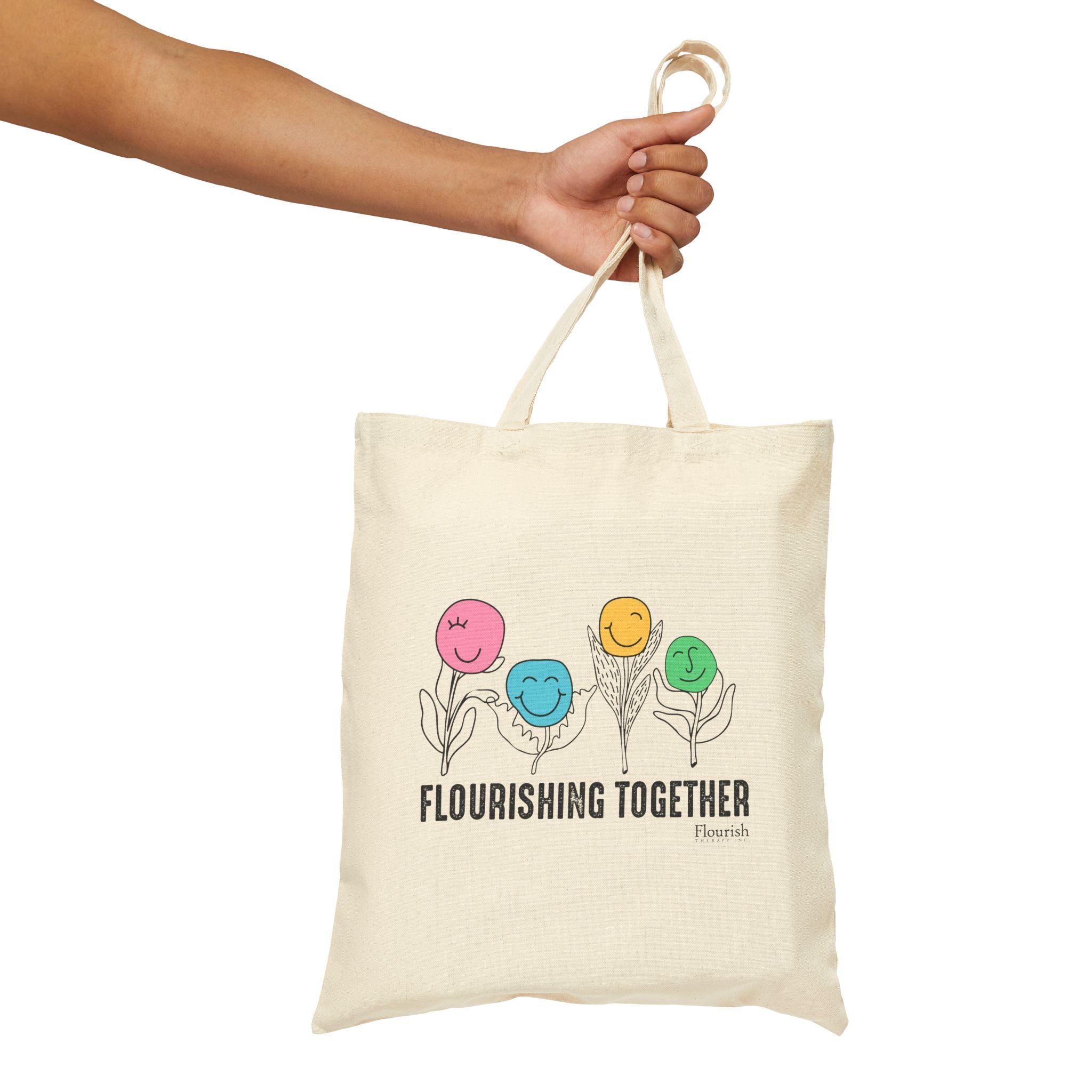 Flower Faces Flourishing Together Tote Bag - Flourish Therapy Collection